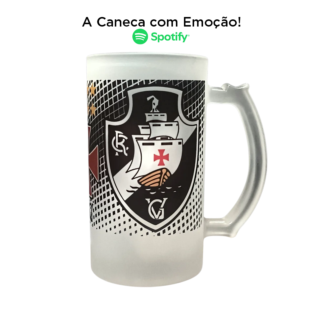 Caneca Chopp de Vidro Jateado Vasco Especial 23/24 475ml