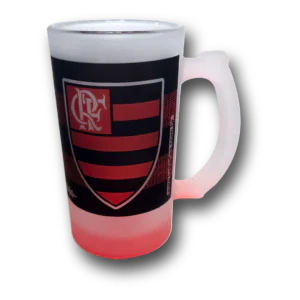 Caneca Chopp de Vidro Jateado Flamengo 19/20 CRF 475ml